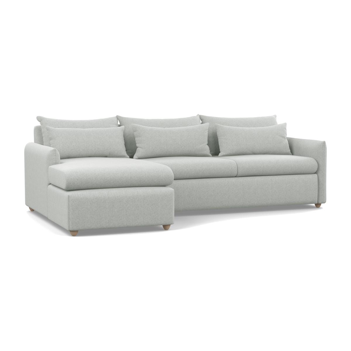 Heal's Pillow Large Left Hand Corner Chaise Melton Wool Limestone Natural Feet - Heal's UK Furniture – image 1