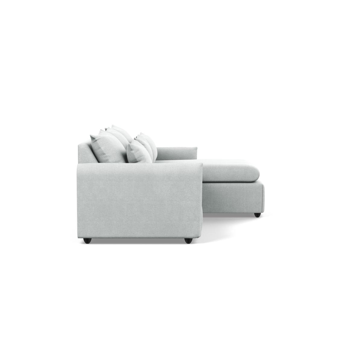 Heal's Pillow Medium Right Hand Corner Chaise Broad Weave Tin Natural Feet - Heal's UK Furniture – image 3