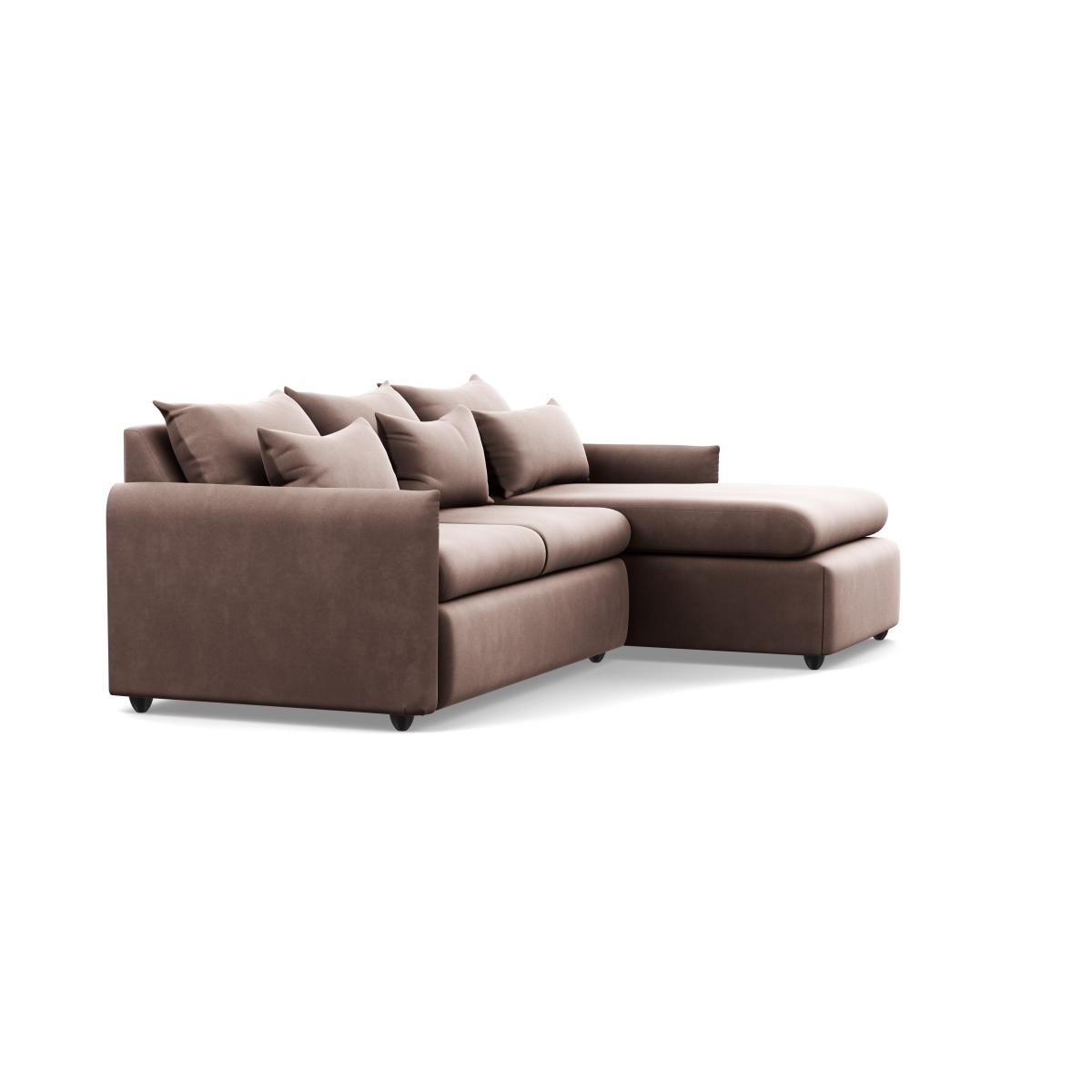 Heal's Pillow Medium Right Hand Corner Chaise Velvet Mink Natural Feet - Heal's UK Furniture – image 2