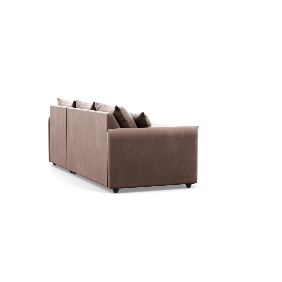 Heal's Pillow Medium Right Hand Corner Chaise Velvet Mink Natural Feet - Heal's UK Furniture – image 4