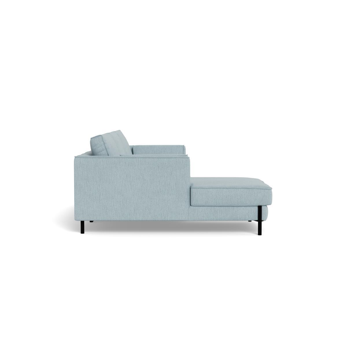Heal's Tortona Left Hand Facing 4 Seater Corner Chaise Smart Linen Mix Duck Egg Black Feet - Heal's UK Furniture – image 3
