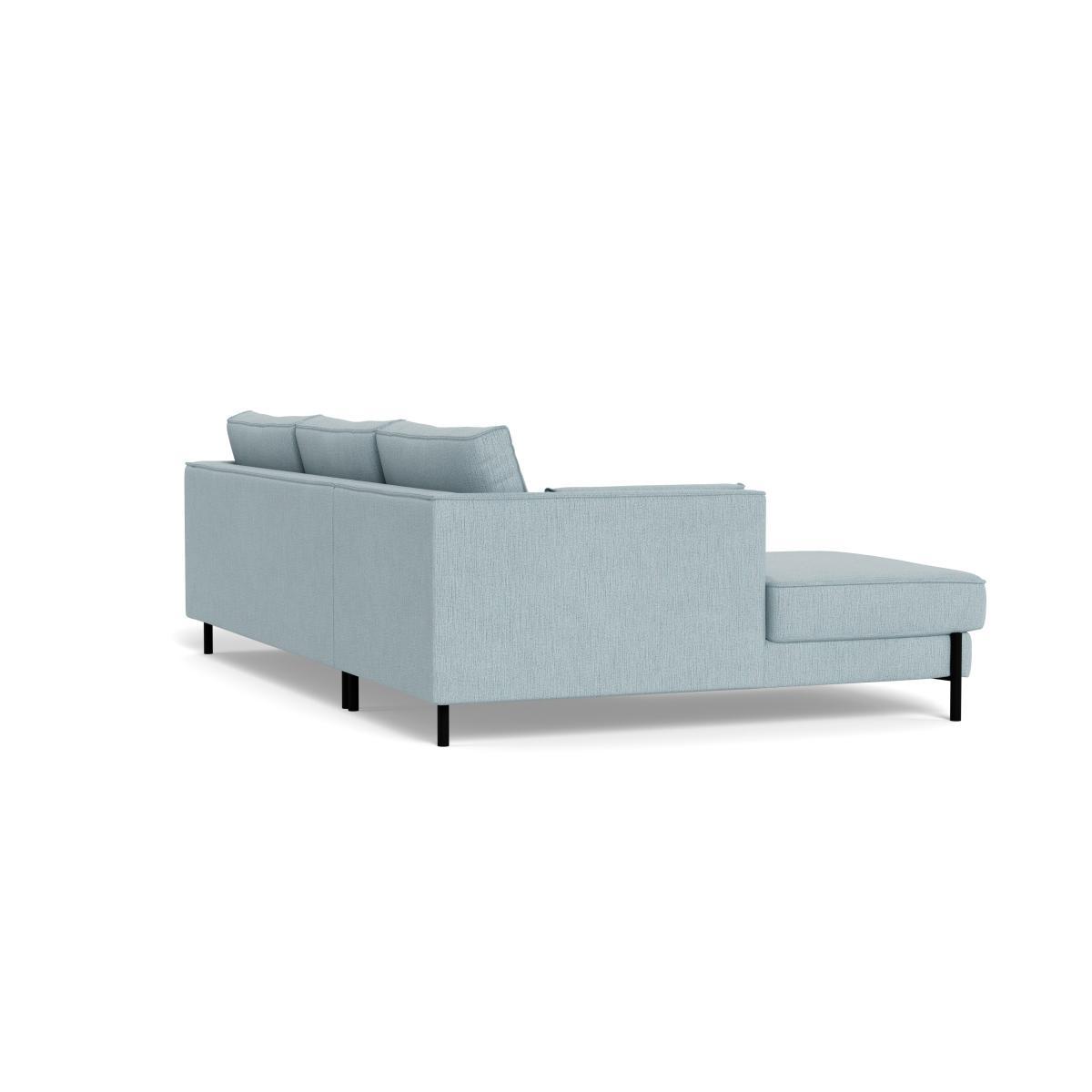 Heal's Tortona Left Hand Facing 4 Seater Corner Chaise Smart Linen Mix Duck Egg Black Feet - Heal's UK Furniture – image 4