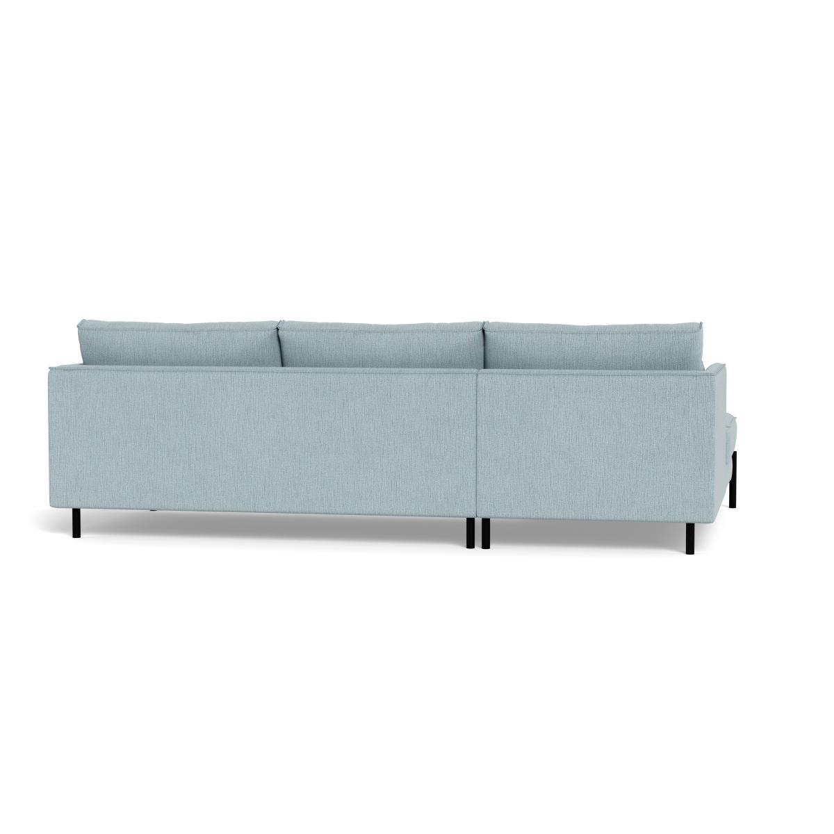 Heal's Tortona Left Hand Facing 4 Seater Corner Chaise Smart Linen Mix Duck Egg Black Feet - Heal's UK Furniture – image 5