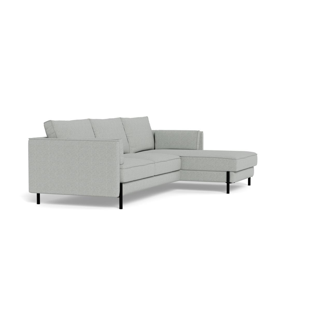 Heal's Tortona Right Hand Facing 4 Seater Corner Chaise Melton Wool Limestone Black Feet - Heal's UK Furniture – image 2