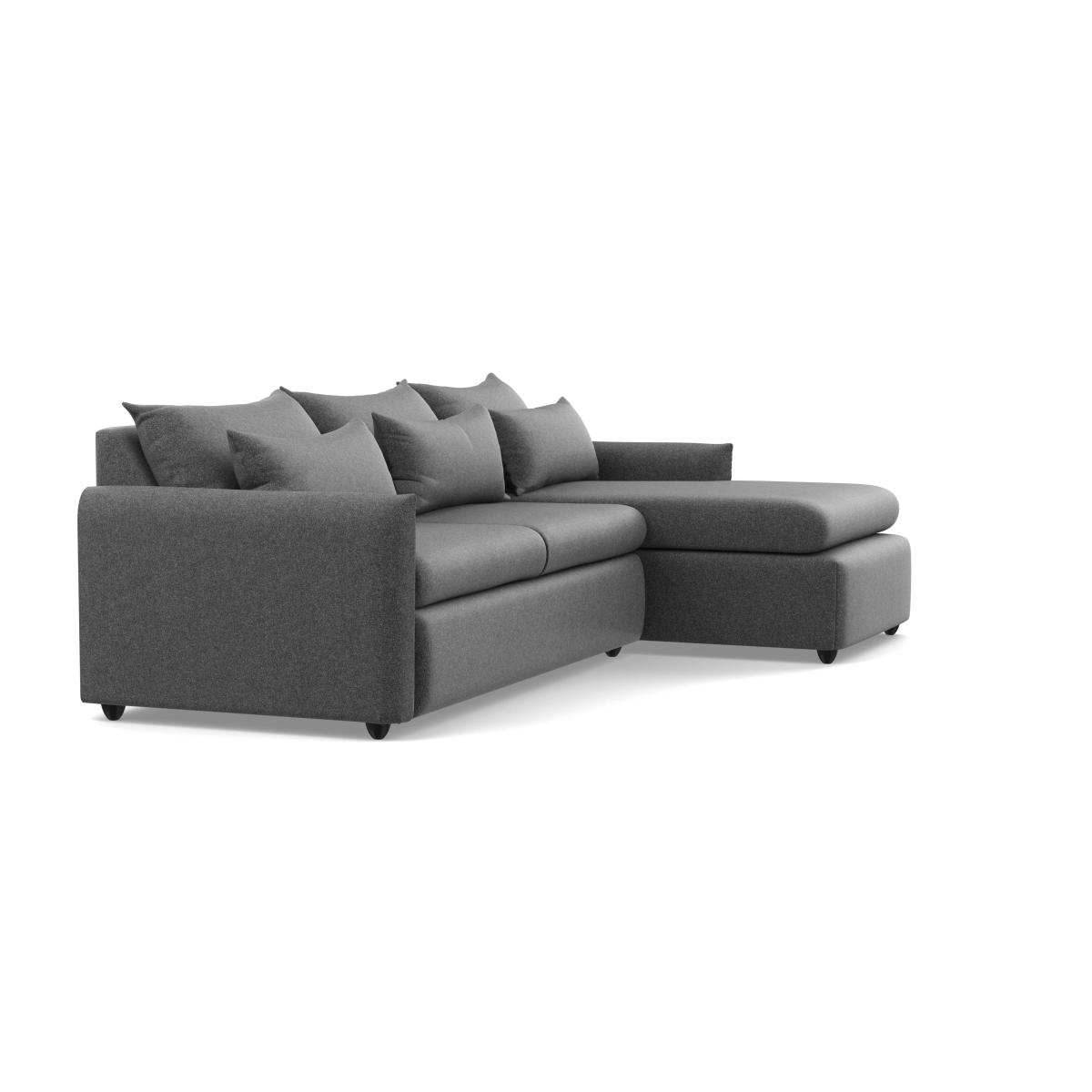 Heal's Pillow Large Right Hand Corner Chaise Melton Wool Granite Chestnut Stain Feet - Heal's UK Furniture – image 2