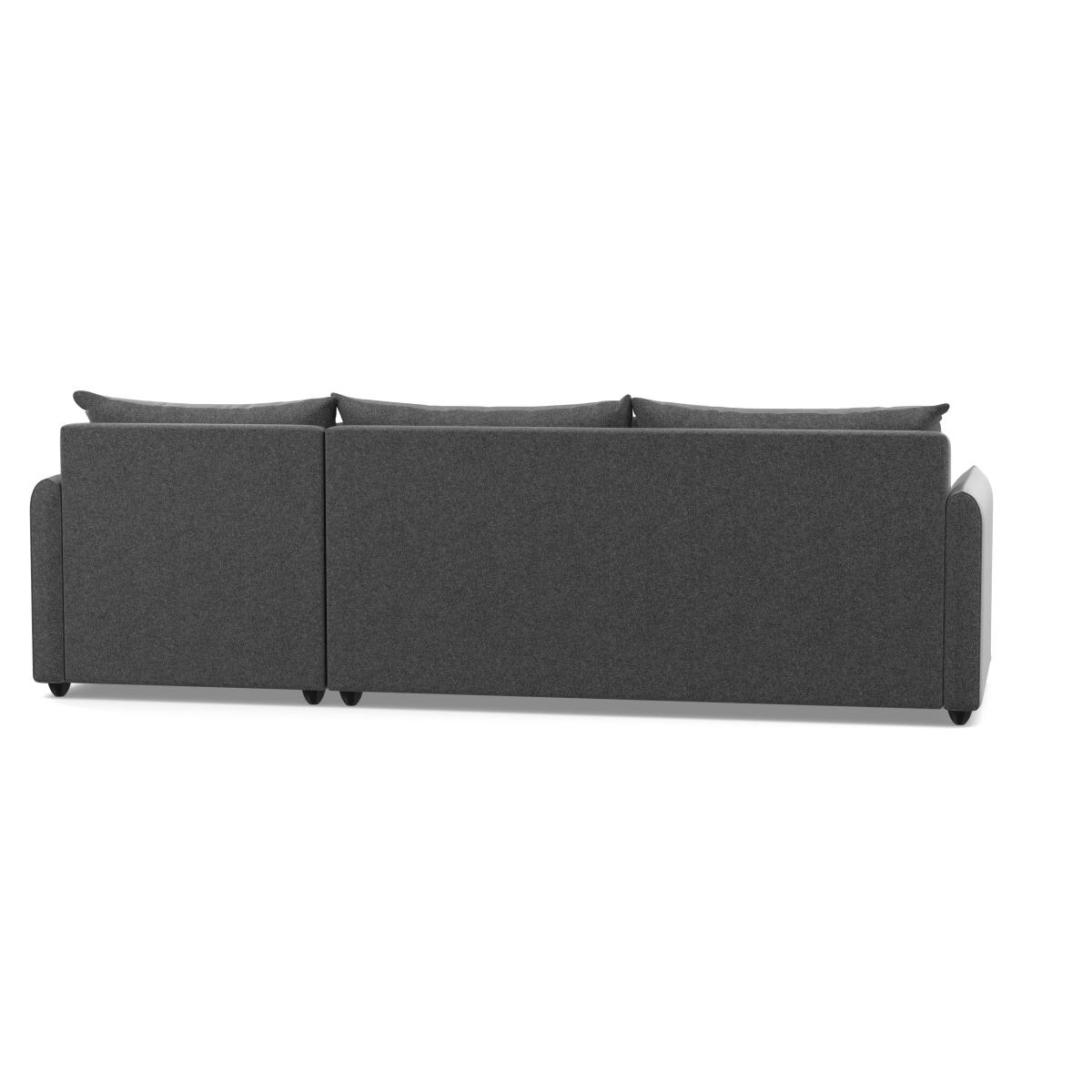 Heal's Pillow Large Right Hand Corner Chaise Melton Wool Granite Chestnut Stain Feet - Heal's UK Furniture – image 5