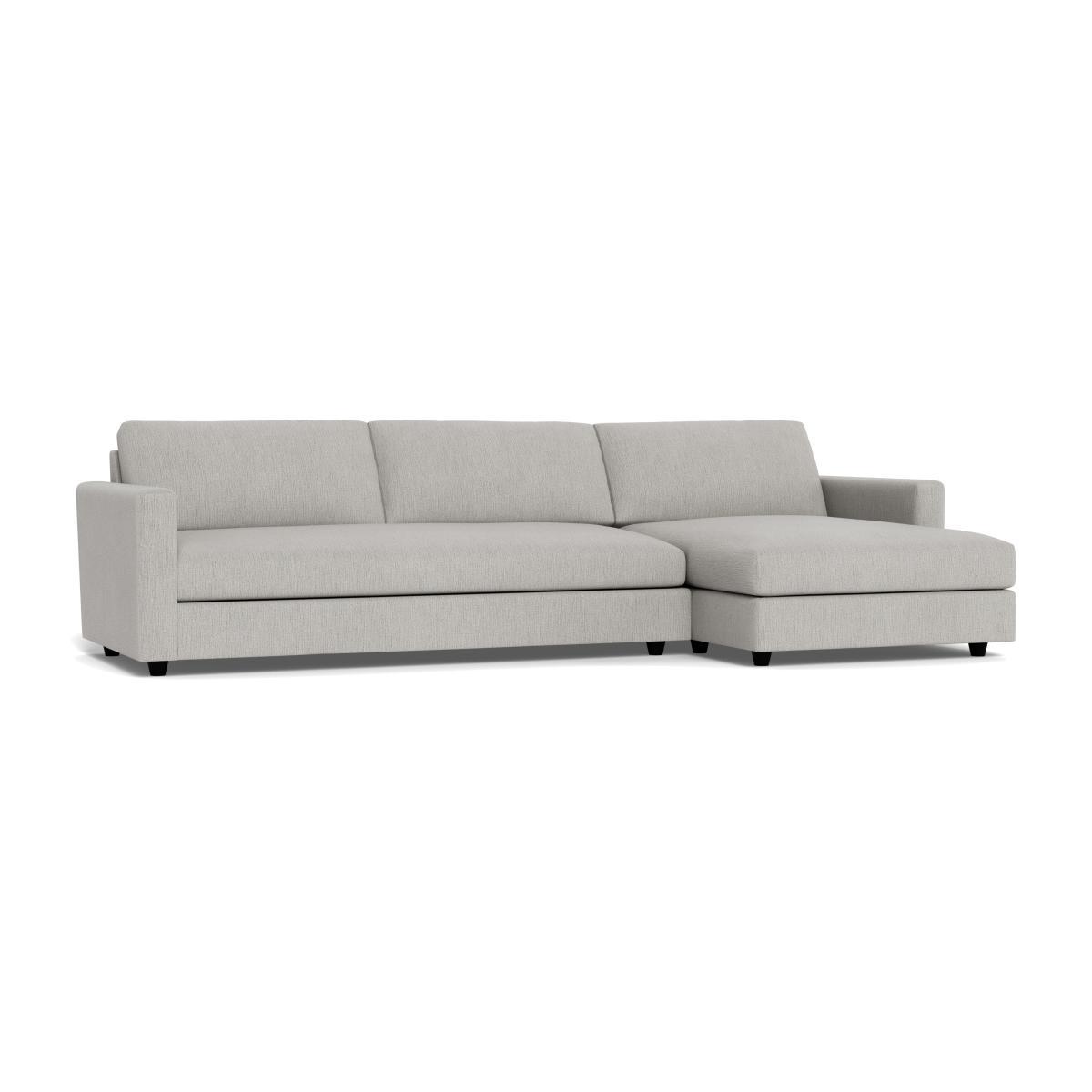 Heal's Nimbus II Complete 4 Seater Corner Chaise RHF Smart Linen Mix Silver Black Feet - Heal's UK Furniture – image 1