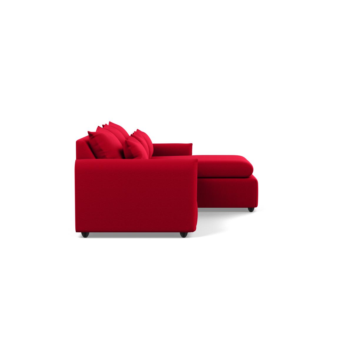 Heal's Pillow Medium Right Hand Corner Chaise Melton Wool Red Oxide Natural Feet - Heal's UK Furniture – image 3