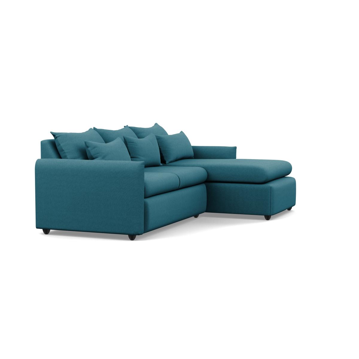 Heal's Pillow Medium RHF Corner Chaise Sofa Brushed Cotton Cadet Chestnut Stain Feet - Heal's UK Furniture – image 2