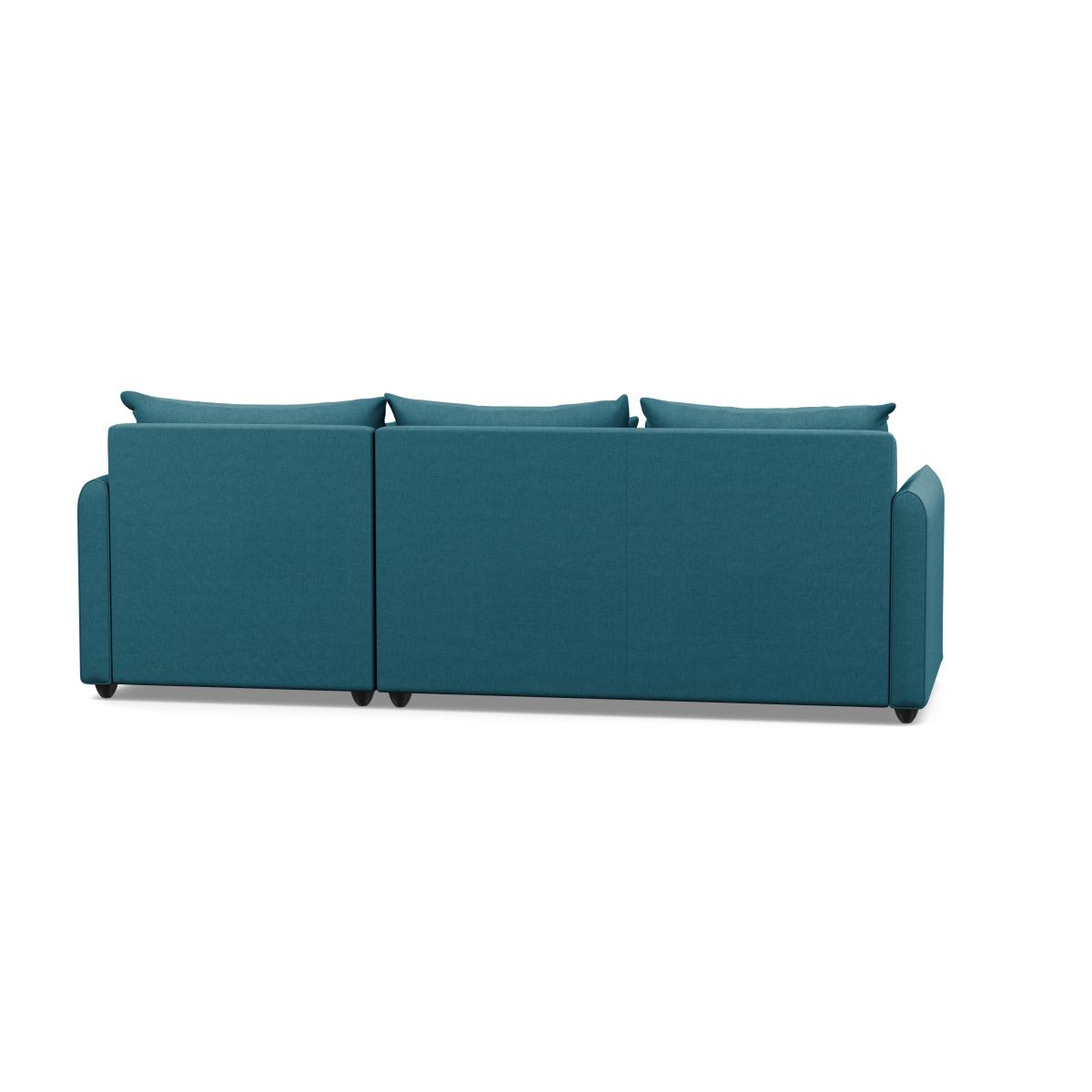 Heal's Pillow Medium RHF Corner Chaise Sofa Brushed Cotton Cadet Chestnut Stain Feet - Heal's UK Furniture – image 5