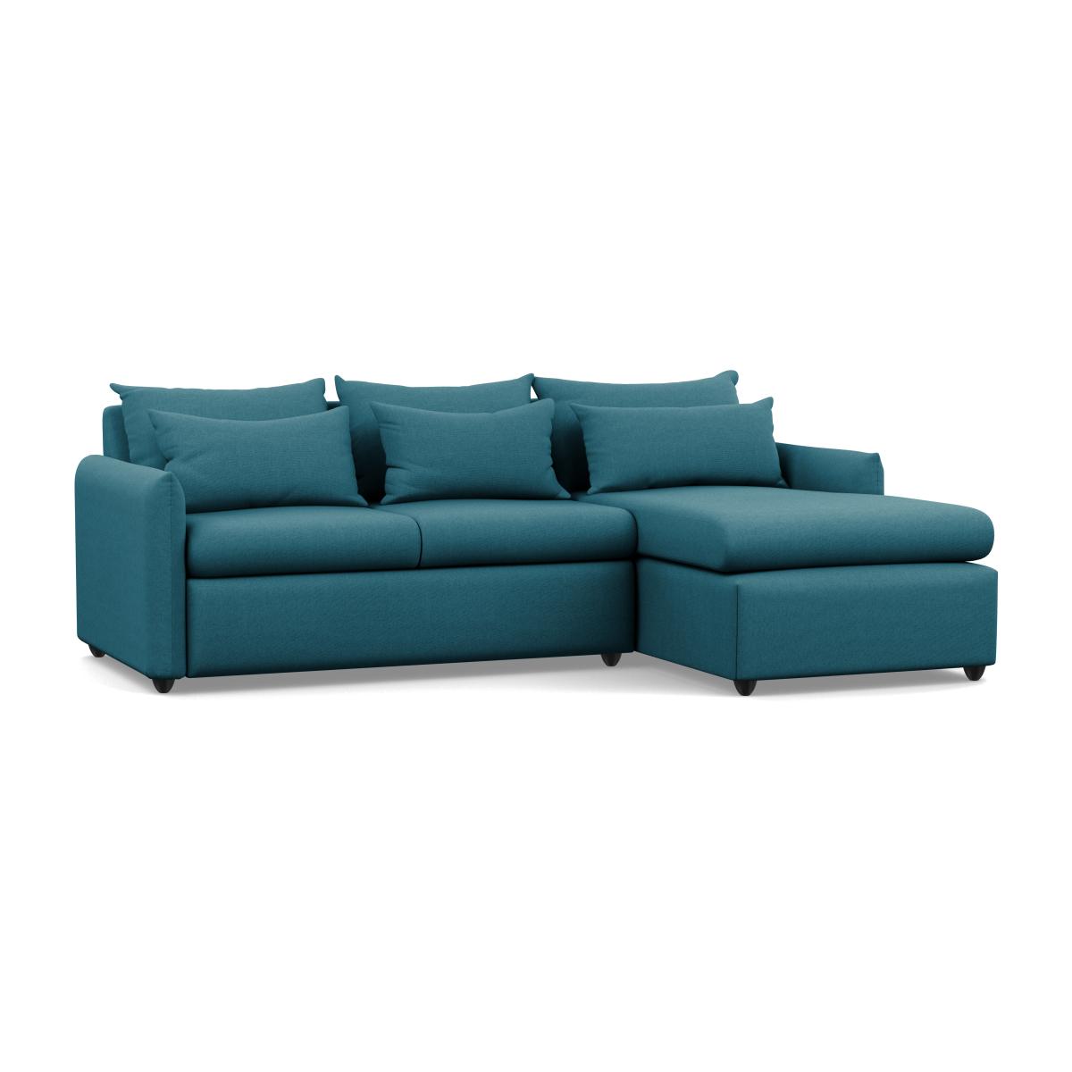 Heal's Pillow Medium RHF Corner Chaise Sofa Brushed Cotton Cadet Chestnut Stain Feet - Heal's UK Furniture – image 1