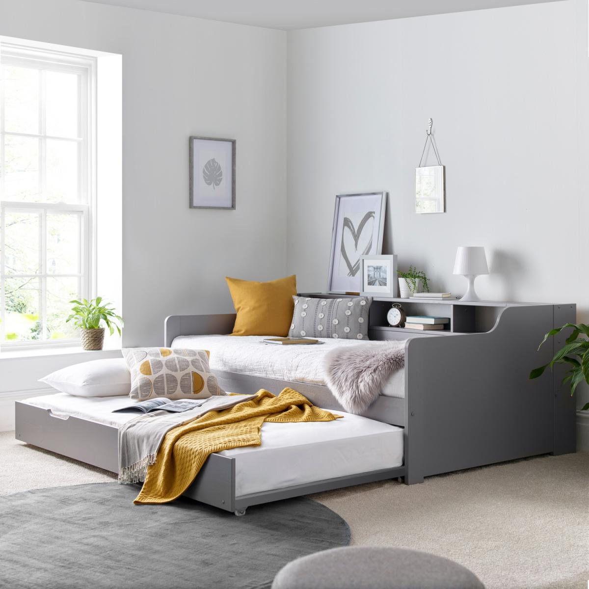Tyler Grey Guest Bed And Trundle - Grey / Bunk Bed and Orthopaedic Mattresses – image 2