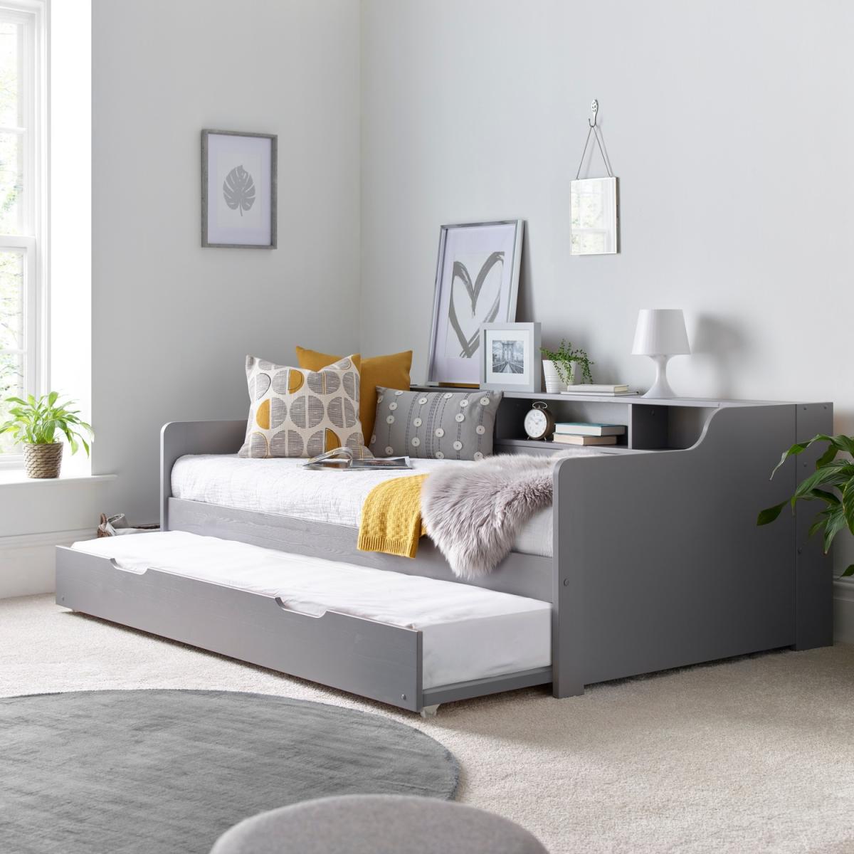 Tyler Grey Guest Bed And Trundle - Grey / Bunk Bed and Orthopaedic Mattresses – image 1