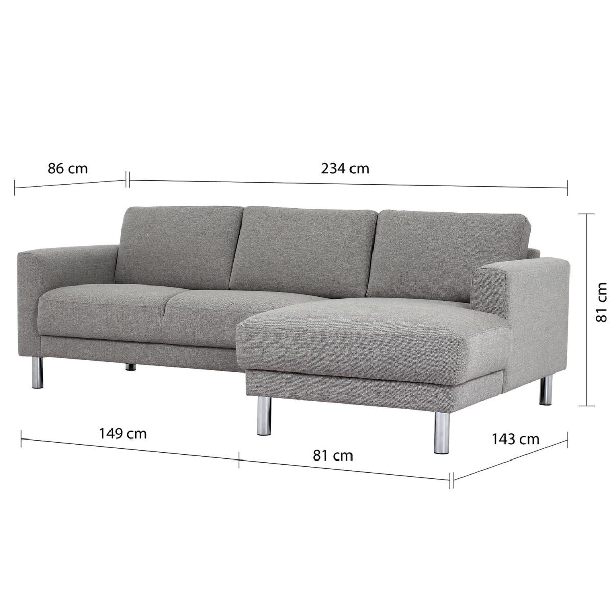 Cleveland Chaise Lounge Sofa - Light Grey / Right-hand – image 3