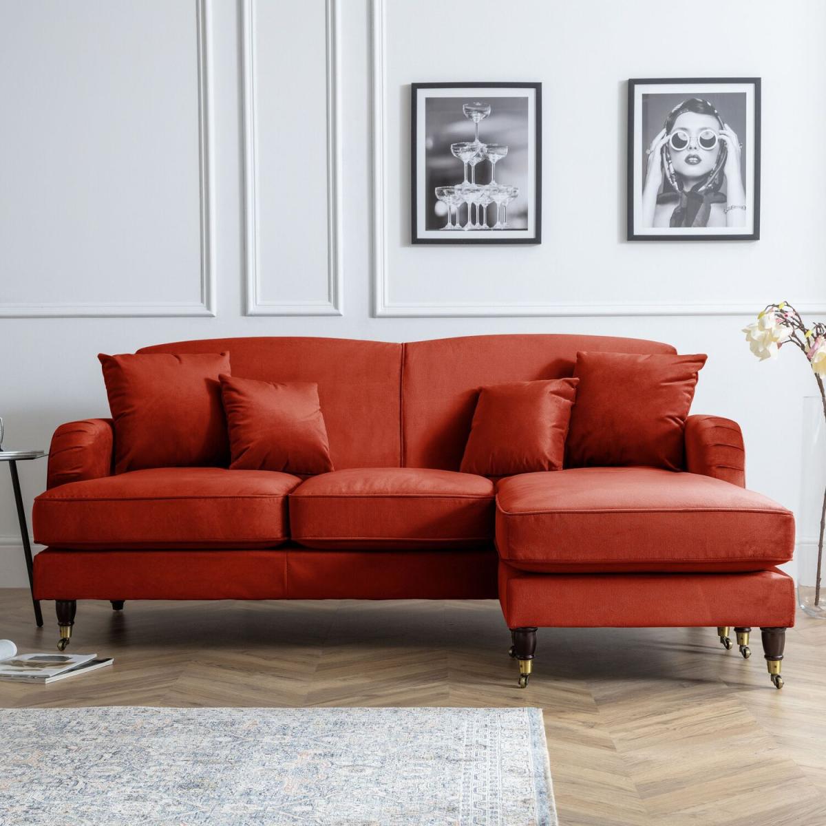 The Caroline Chaise Sofa - apricot – image 2