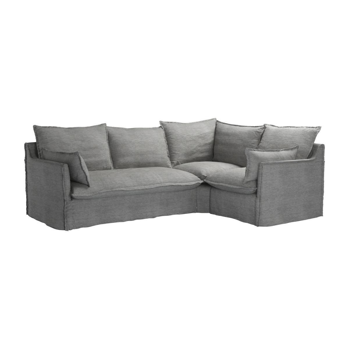 Isaac Asym: LHF 2 Seat w RHF Single in Gull Slubby Cotton - sofa.com – image 1