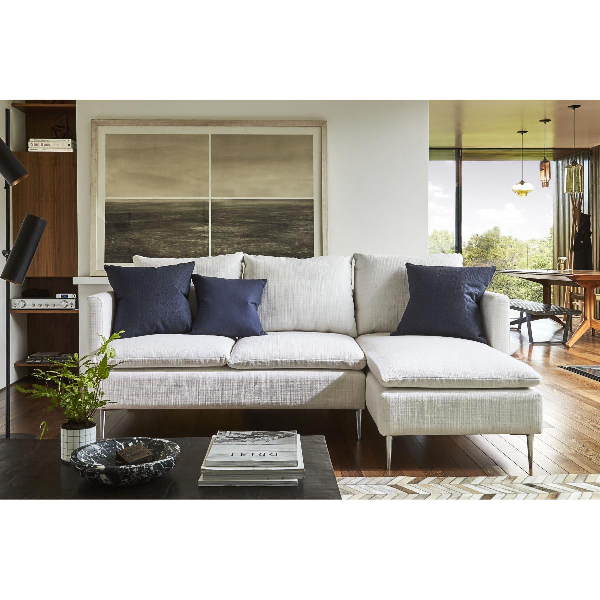 Emerson Medium RHF Chaise Sofa in Grey Marl Highland Tweed - sofa.com – image 2