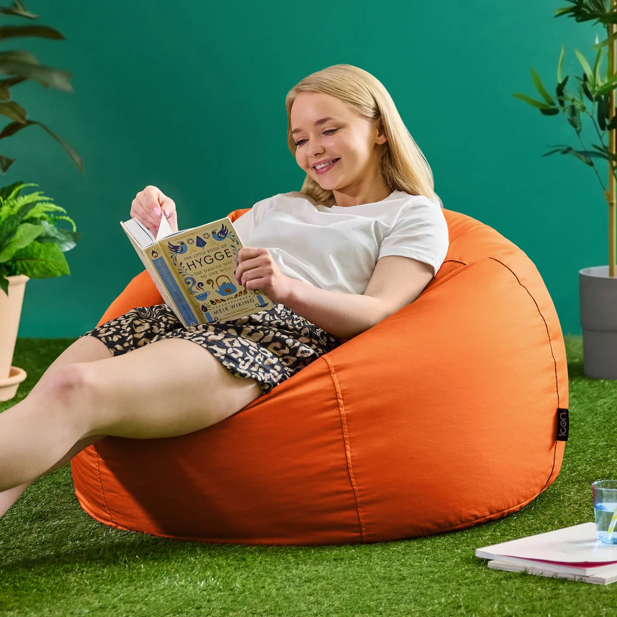 icon Kingston Classic Outdoor Bean Bag and Footstool - Orange – image 5