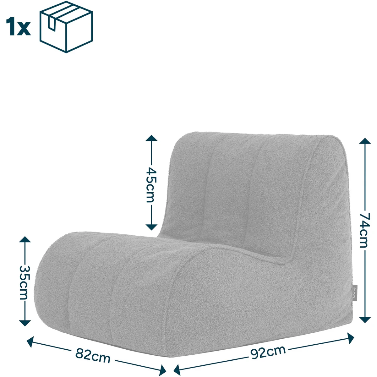 icon Swoop Boucle Accent Chair Bean Bag, Cream - Cream – image 4
