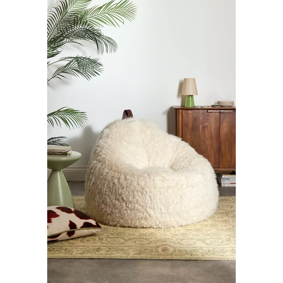 icon Cocoon Yeti Faux Fur Beanbag Lounge Chair - White ALL at Urban Outfitters – image 2