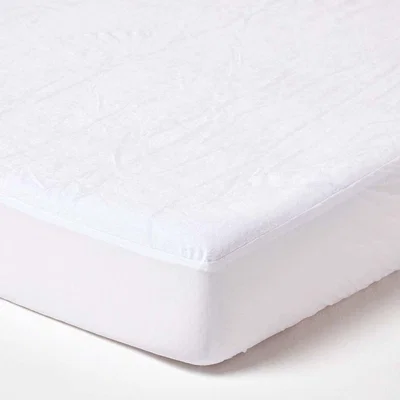 The Range Waterproof Terry Towelling Mattress Protector - White / Superking