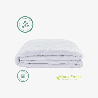 The Range Pure Cotton Quilted Mattress Protector with Micro-Fresh - White / Superking