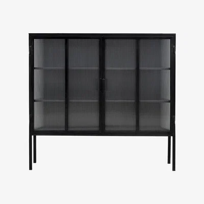 Amara Nordal - Groovy Glass Buffet Table - Black