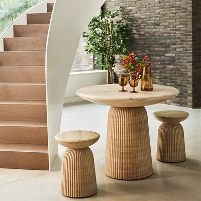 Atkin & Thyme Mason Bistro Table Travertine Finish