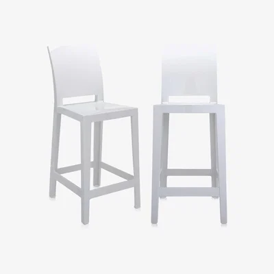 Barker and Stonehouse Pair of Kartell One More Please Counter Stools, White | Barker & Stonehouse