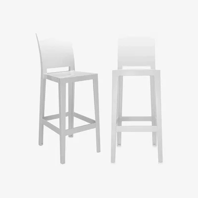 Barker and Stonehouse Pair of Kartell One More Please Bar Stools, White | Barker & Stonehouse
