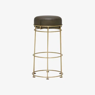 Barker and Stonehouse Nola Barstool, Green Leather | Barker & Stonehouse