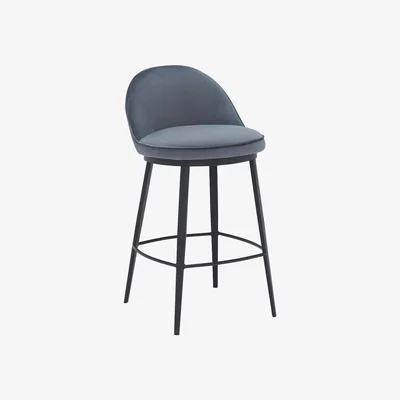 Barker and Stonehouse Quebec Counter Stool, Grey Velvet | Barker & Stonehouse