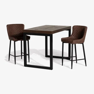 Barker and Stonehouse Tacoma Bar Table & 2 Rivington Counter Stools, Wood | Barker & Stonehouse