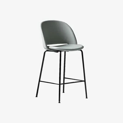 Barker and Stonehouse Bontempi Polo Low Barstool, Green Leather | Barker & Stonehouse