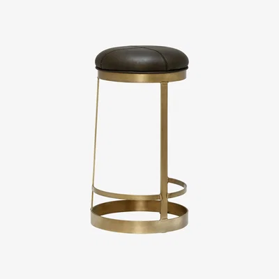 Barker and Stonehouse Vesper Counter Stool, Green Leather | Barker & Stonehouse