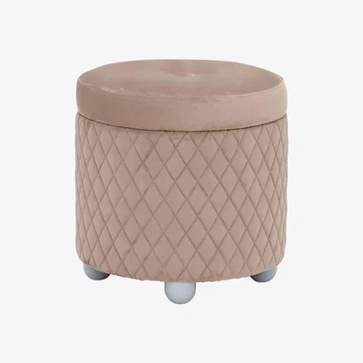 Barker and Stonehouse Lutyen Pouf Stool, Pink Fabric | Barker & Stonehouse