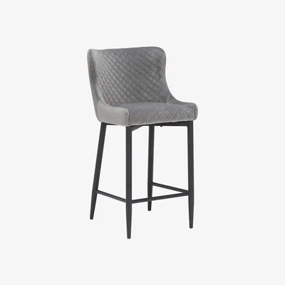 Barker and Stonehouse Rivington Fabric Counter Stool Grey
