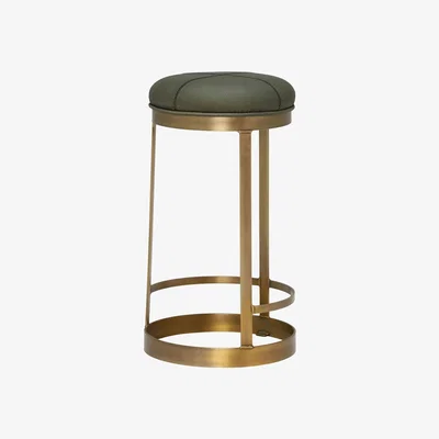 Barker and Stonehouse Vesper Barstool, Green Leather | Barker & Stonehouse
