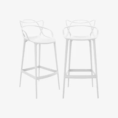 Barker and Stonehouse Pair of Kartell Masters Counter Stools White