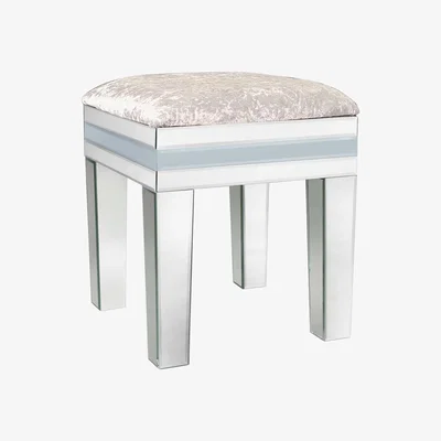 Barker and Stonehouse Quartz Dressing Table Stool, Grey Glass | Barker & Stonehouse