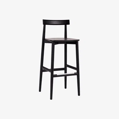 Barker and Stonehouse L.Ercolani Lara Bar Stool with Back, Neutral Ash Wood | Ercol