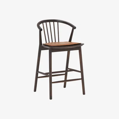 Barker and Stonehouse Miray Counter Stool, Brown Oak Wood | Barker & Stonehouse