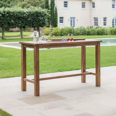 Cuckooland St Mawes Bar Table in Reclaimed Teak with Drinks Cooler - 180cm
