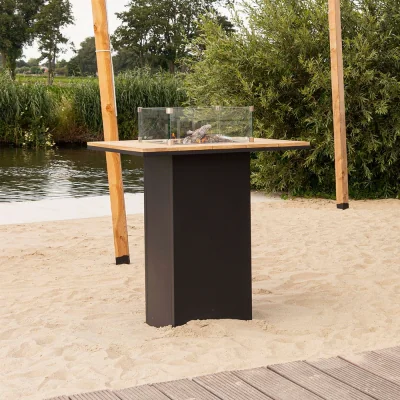 Cuckooland Cosi Fires Cosiloft 100 Firepit Bar Table - Black & Teak