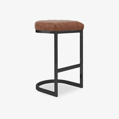 Cult Furniture Matteo Kitchen Stool, Tan Leg Colour: Black