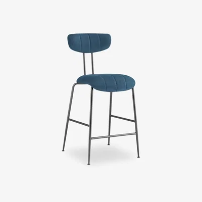 Cult Furniture Darcy Kitchen Stool, Midnight Blue Velvet