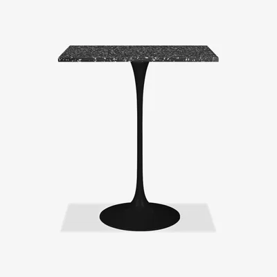 Cult Furniture £190 Off Fulham Square Bar Table, Black Terrazzo & Black Size: 70cm