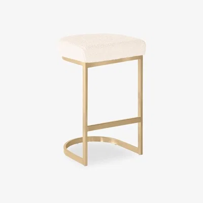 Cult Furniture Matteo Kitchen Stool, Ivory White Boucle