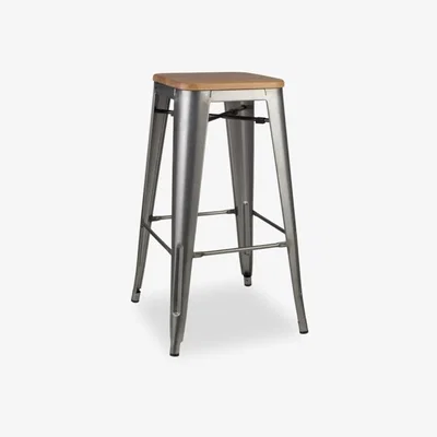 Cult Furniture Xavier Pauchard Tolix Style Bar Stool, Gunmetal