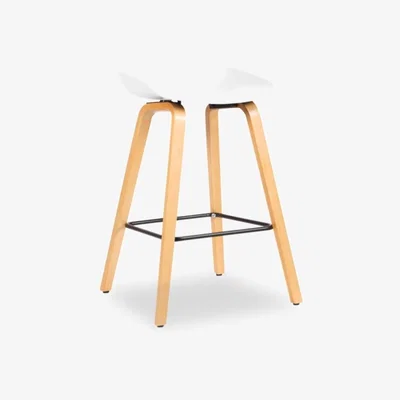 Cult Furniture Milano Kitchen Stool, Natural & White